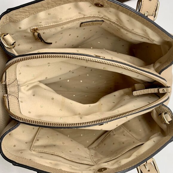 Kate Spade Mercer Isle Sloan Goose Egg Leather Die Cut Satchel Bag - Picture 10 of 13